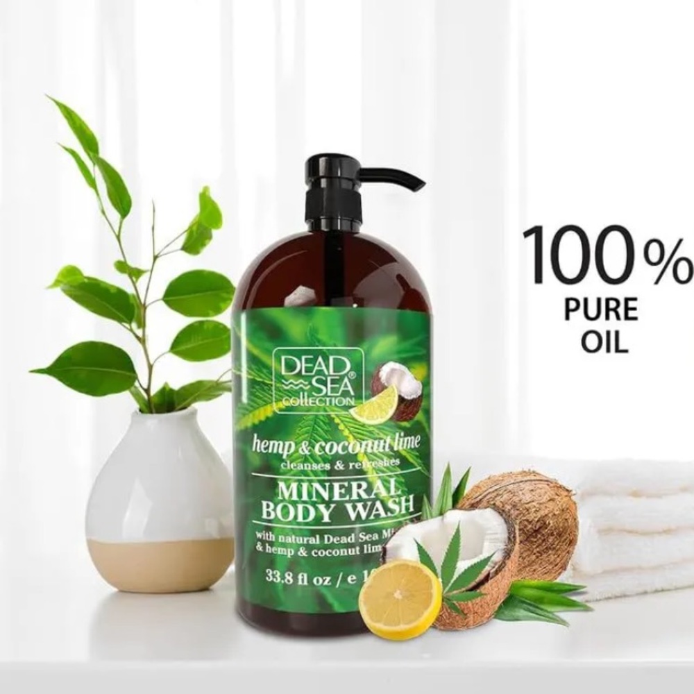 Dead Sea Collection Hemp & Coconut Lime Body Wash Cleanser Sea Minerals Family
